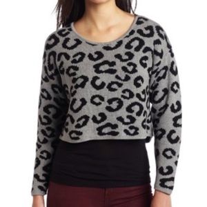Kensie Girl cropped leopard sweater